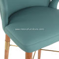 Italian light luxury light green bar chair